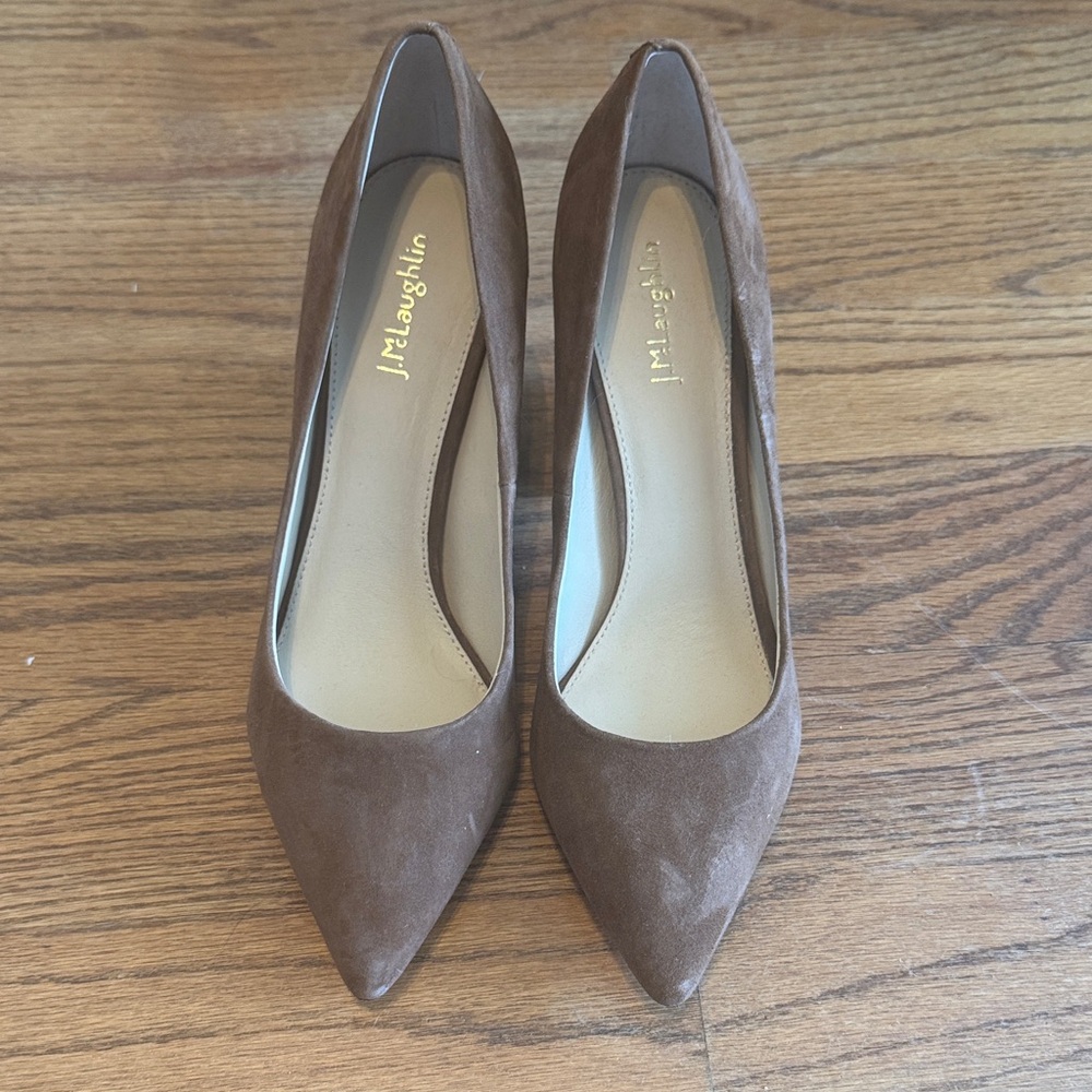 J. McLaughlin Chocolate Suede Heels